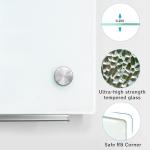 KIZZBY Glass Dry Erase White Board - Magnetic Boards for Wall, 48"x36" Large Frameless Whiteboard for Office, Home & School