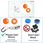 KIZZBY Glass Dry Erase White Board - Magnetic Boards for Wall, 48"x36" Large Frameless Whiteboard for Office, Home & School