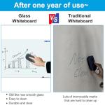 KIZZBY Glass Dry Erase White Board - Magnetic Boards for Wall, 48"x36" Large Frameless Whiteboard for Office, Home & School