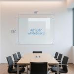 KIZZBY Glass Dry Erase White Board - Magnetic Boards for Wall, 48"x36" Large Frameless Whiteboard for Office, Home & School
