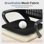 DUMOS Home Office Desk Chair - Ergonomic Mid Back with Lumbar Support & Rocking Mode, Height Adjustable with Fixed Armrest, for Conference, Computer, Meeting Room, 360° Swivel, Adults, Black