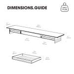 Fenge 42.5” Dual Monitor Stand with 2 Drawers, Metal Wood Monitor Riser with Acrylic Legs, 2-Tier Desktop Shelf Storage Organizer for Computer, Laptop, Printer, TV, Black