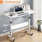 HDHNBA Rolling Desk Adjustable Height,Portable Laptop Desks,Small Standing Desk with Wheels for Home Office