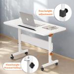 HDHNBA Rolling Desk Adjustable Height,Portable Laptop Desks,Small Standing Desk with Wheels for Home Office
