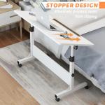 HDHNBA Rolling Desk Adjustable Height,Portable Laptop Desks,Small Standing Desk with Wheels for Home Office