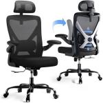 Ergalithic Ergonomic Office Chair - X-Shaped Computer Desk Chair Comfy, Gaming Chair, Office Chair with Lumbar Support, Mesh Office Chairs with Headrests, Desk Chair for Long Hours (Black Silver)