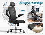 Ergalithic Ergonomic Office Chair - X-Shaped Computer Desk Chair Comfy, Gaming Chair, Office Chair with Lumbar Support, Mesh Office Chairs with Headrests, Desk Chair for Long Hours (Black Silver)