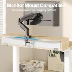 HUANUO 32 x 21 inch Small Electric Standing Desk with 2 Drawers, C-Clamp Mount Compatible, Height Adjustable Sit Stand Desk, Home Office Stand Up Desk with 4 Memory Height Settings, Light Walnut