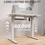 Kingant Standing Desk Height Adjustable Small Electric Stand Up Desks [35 x 20 Inch] - Ergonomic Sit Stand Desk Rising Desks for Home Office Computer Desk Stand Desk Workstation with Cable Management