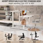 Kingant Standing Desk Height Adjustable Small Electric Stand Up Desks [35 x 20 Inch] - Ergonomic Sit Stand Desk Rising Desks for Home Office Computer Desk Stand Desk Workstation with Cable Management