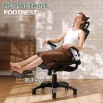 GABRYLLY Ergonomic Office Chair with Footrest, High Back Home Desk Chair - 3D Headrest, Flip-Up Arms, 135° Tilt and Wide Cushion, Heavy Duty Mesh Chairs for Task Computer Gaming, GYB01-FT