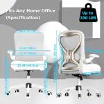 CASASIO Office Desk Chair with Ergonomic Lumbar Support, Extra-Thick Seat Cushion, Flip-up Arms, Breathable Mesh Back, Computer Task Chair for Home Office