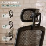 GABRYLLY Ergonomic Office Chair with Footrest, High Back Home Desk Chair - 3D Headrest, Flip-Up Arms, 135° Tilt and Wide Cushion, Heavy Duty Mesh Chairs for Task Computer Gaming, GYB01-FT