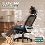 GABRYLLY Ergonomic Office Chair with Footrest, High Back Home Desk Chair - 3D Headrest, Flip-Up Arms, 135° Tilt and Wide Cushion, Heavy Duty Mesh Chairs for Task Computer Gaming, GYB01-FT