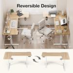 Acrolix 59 Inch L Shaped Standing Desk Adjustable Height, Electric Corner Standing Desk, Sit Stand Computer Table with Reversiable Splice Board,Light Rustic Brown