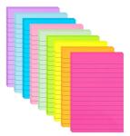 9 Pack Lined Sticky Notes 4x6 in Post Sticky Notes with Lines, 9 Bright Colors Self Sticky Notes Pad Its, Large Ruled Sticky Note for Office, Home, 35 Sheets/Pad