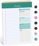 Taja To Do List Notepad - To Do List Notebook for Work with 52 Sheets, 9.8" x 6.5", Undated Daily Planner Perfect for Daily Tasks and Goal Setting, Notepad Suitable for Office, Home & School - Greenery Sway