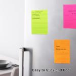 9 Pack Lined Sticky Notes 4x6 in Post Sticky Notes with Lines, 9 Bright Colors Self Sticky Notes Pad Its, Large Ruled Sticky Note for Office, Home, 35 Sheets/Pad