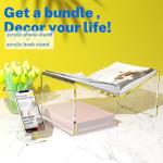 Crpich Acrylic Cell Phone Stand, Portable Clear Phone Stand for Desk, Compatible with Phone16 15 14 13 Pro Max Mini 12 11 Plus SE, Switch, Android Smartphone, Pad, Tablet, Desk Accessories