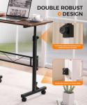 Standing Desk Adjustable Height, Mobile Stand Up Desks with Wheels Small Computer Desks Rolling Desk, Portable Laptop Desks Rustic Standing Table Sit Stand Home Office Desks 16"x31.5" Height 27"-43.5"