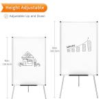 VIZ-PRO Whiteboard Easel, 36 x 24 Inches, Portable Dry Erase Board Height Adjustable for School Office and Home
