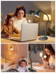 BOHON LED Desk Lamp with USB Charging Port 3 Color Modes Dimmable Reading Light Intelligent Induction Auto Dimming Task Lamp Neck Flexible Table Lamp for Bedside Office, AC Adapter Include
