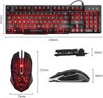 Rii Gaming Keyboard and Mouse Set, 3-LED Backlit Mechanical Feel Business Office Keyboard, Colorful Breathing Backlit Mouse for Working or Primer Gaming, Office Device (RK108)