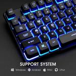 Rii Gaming Keyboard and Mouse Set, 3-LED Backlit Mechanical Feel Business Office Keyboard, Colorful Breathing Backlit Mouse for Working or Primer Gaming, Office Device (RK108)