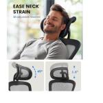 NOBLEWELL Ergonomic Office Chair with Padded Lumbar Support, 2D Headrest, Adjustable Armrests, Upgraded Contoured Seat Cushion, 130° Rocking Tilt, Computer Gaming Chair for Home Office
