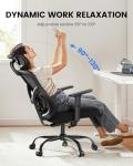 NOBLEWELL Ergonomic Office Chair with Padded Lumbar Support, 2D Headrest, Adjustable Armrests, Upgraded Contoured Seat Cushion, 130° Rocking Tilt, Computer Gaming Chair for Home Office
