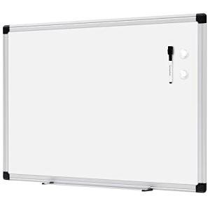 Amazon Basics Magnetic Dry Erase Whiteboard, 24"W x 18"H, Aluminium Frame, Silver/White
