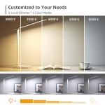 Lepro LED Desk Lamp, Metal Desk Light 9.5W 800lm, Forbes Vetted Best Task Lamp, 5 Color Modes 5 Brightness Level, Dimmable Home Office Desktop Lamp for Reading, Crafting, Sewing, Puzzle, Nail, White