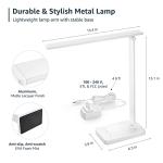 Lepro LED Desk Lamp, Metal Desk Light 9.5W 800lm, Forbes Vetted Best Task Lamp, 5 Color Modes 5 Brightness Level, Dimmable Home Office Desktop Lamp for Reading, Crafting, Sewing, Puzzle, Nail, White