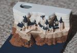 3D Magical Wizard Castle Note Pads with Light, Omoshiroi Note Block, Tear-Away Notepad, Memo Pad, Office Desk Décor