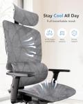 HUANUO Ergonomic Mesh Office Chair with 5-Level Lumbar Support, Computer Gaming Chair with Adjustable Headrest & Armrests, Rocking Tilt, Comfortable High Back Desk Chair for Home Office