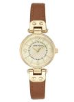 Anne Klein Women's Gold-Tone Champagne Leather Watch