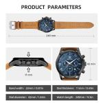 BENYAR Men's Waterproof Chronograph Leather Strap Watch