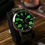 AVI-8 Dambuster Chadwick Green Leather Strap Watch