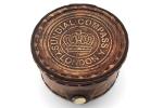 Vintage Brass Sundial Compass with Leather Case