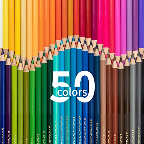 FanVean 50-Count Colored Pencil Set for All Ages
