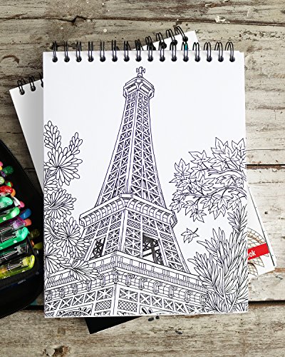 World Travel Adult Coloring Book with 50 Designs