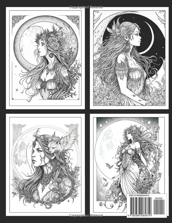 Moon Witch Coloring Book: Mindfulness for Adults