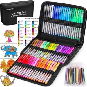 Vibrant Gel Pens Set for Coloring and Doodling