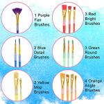 15-Piece Colorful Paint Brushes Set for Artists