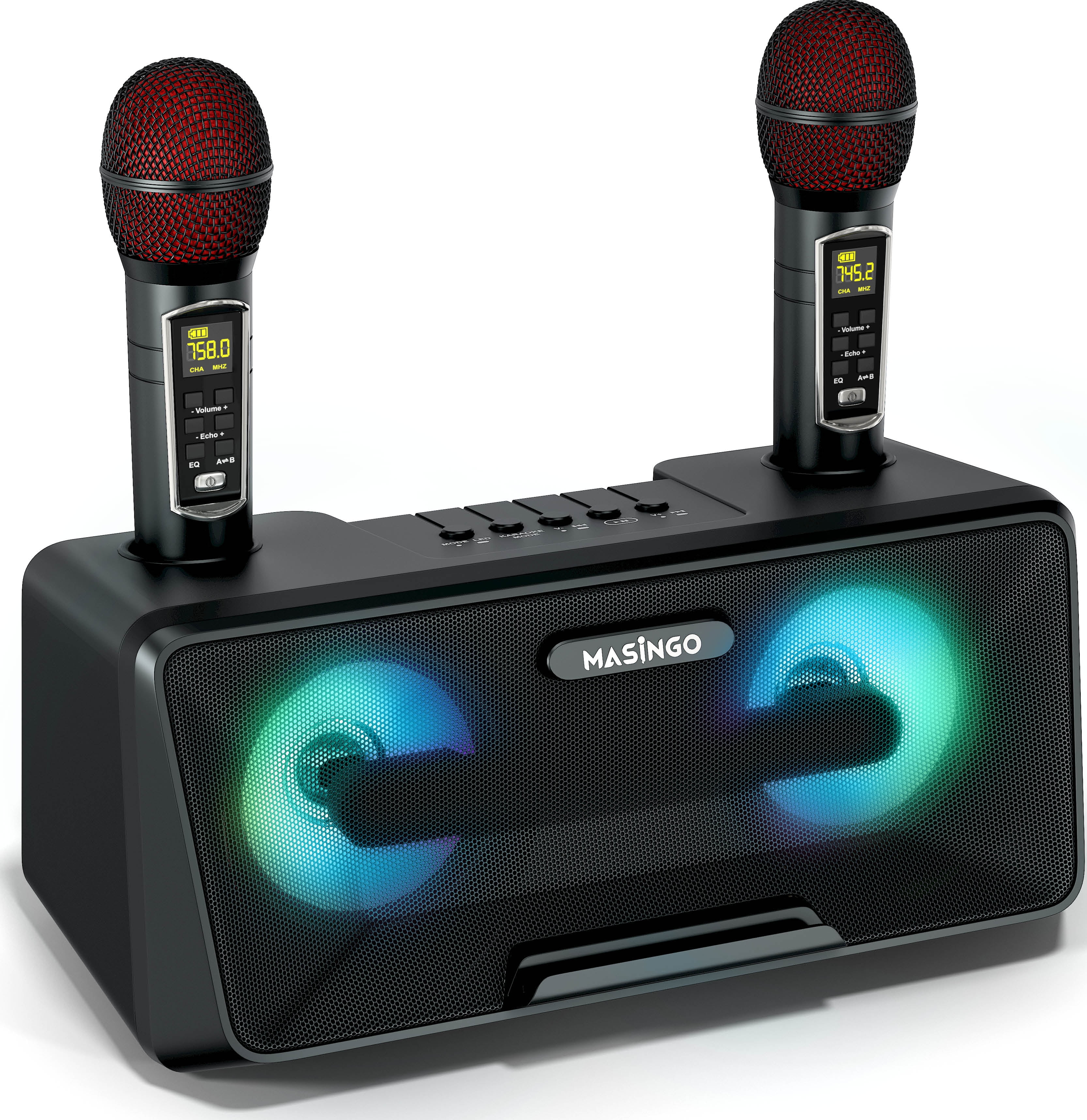 Masingo Portable Karaoke Machine with LED Lights