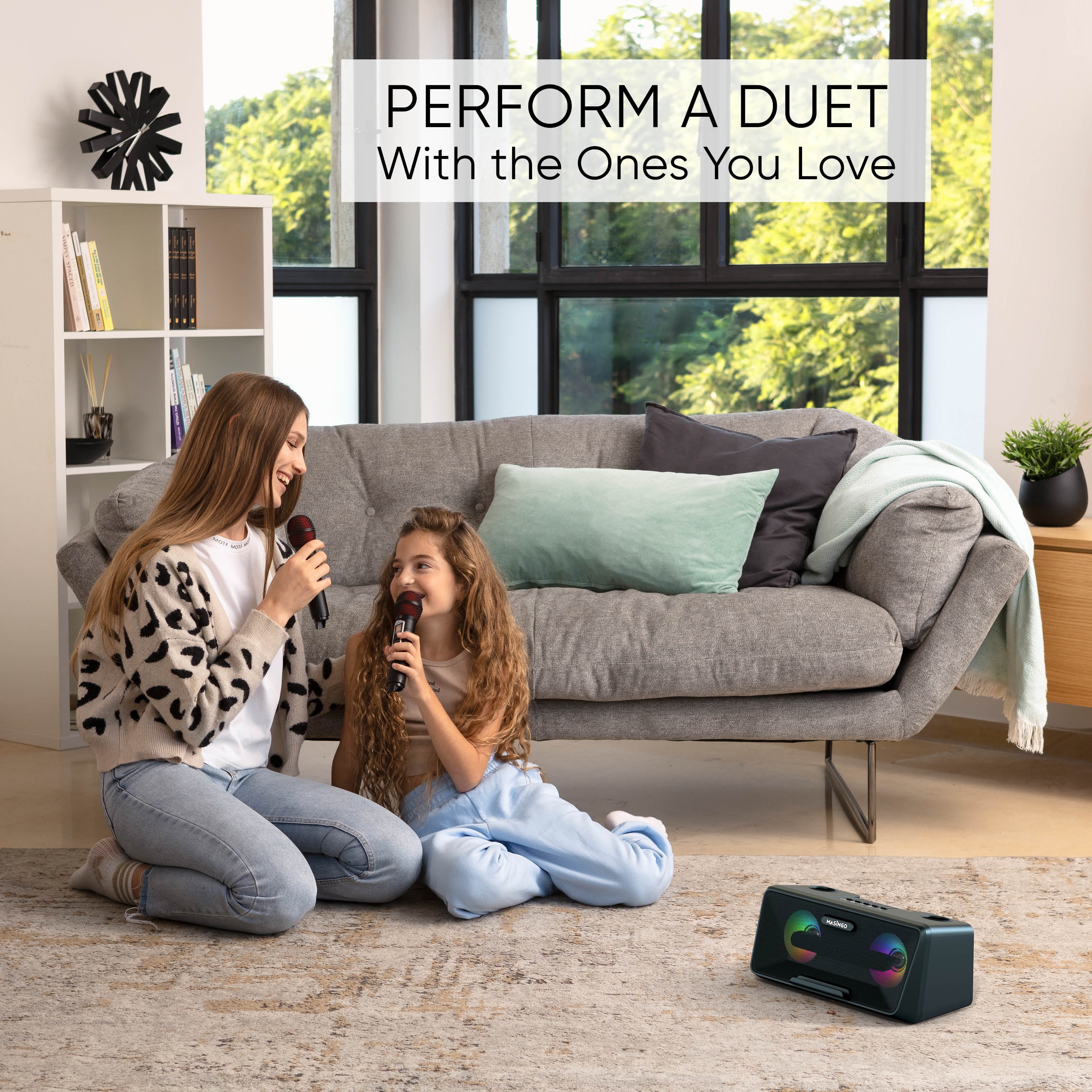 Masingo Portable Karaoke Machine with LED Lights