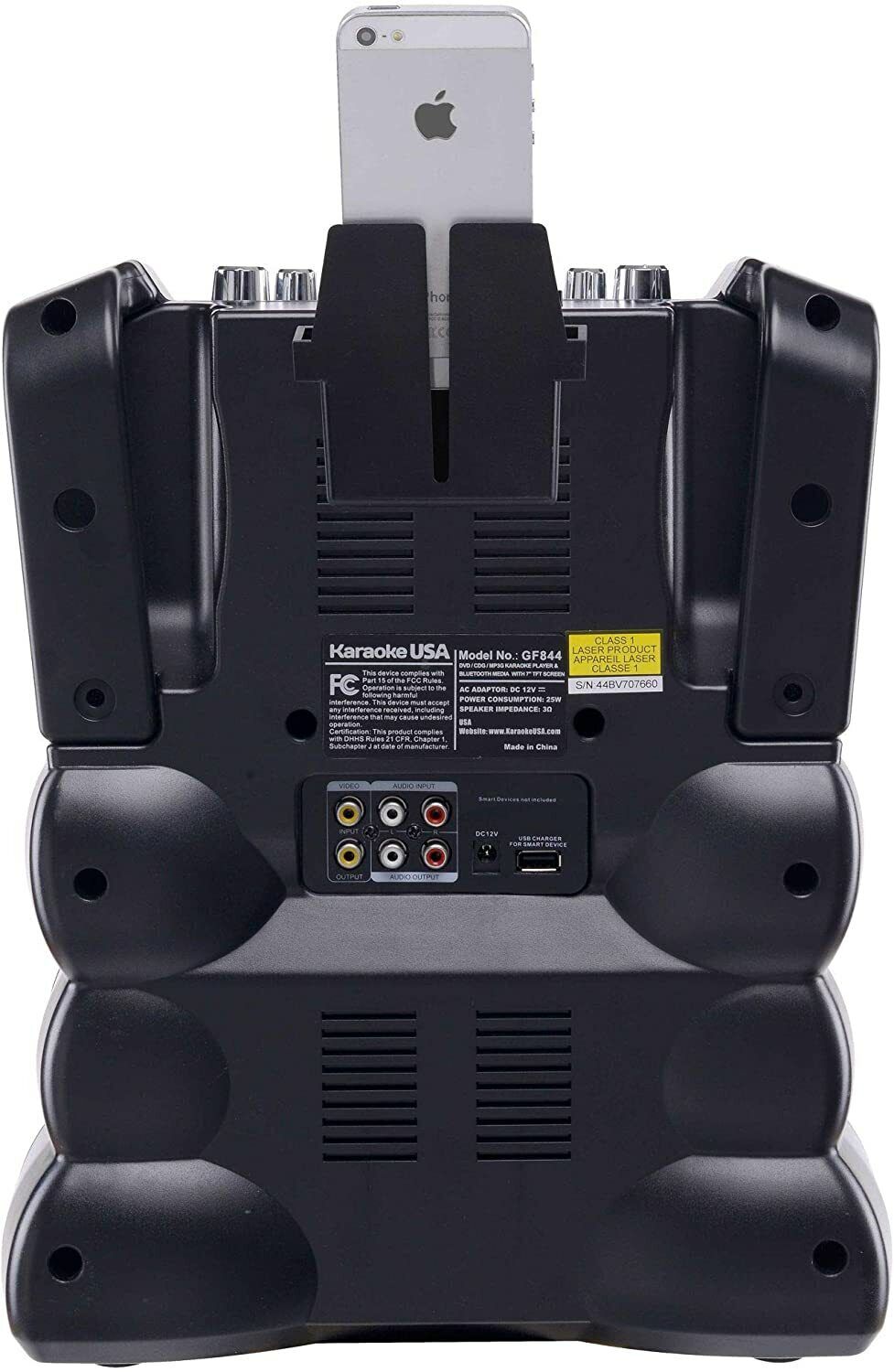 Karaoke USA Bluetooth Portable Karaoke Machine with Microphones