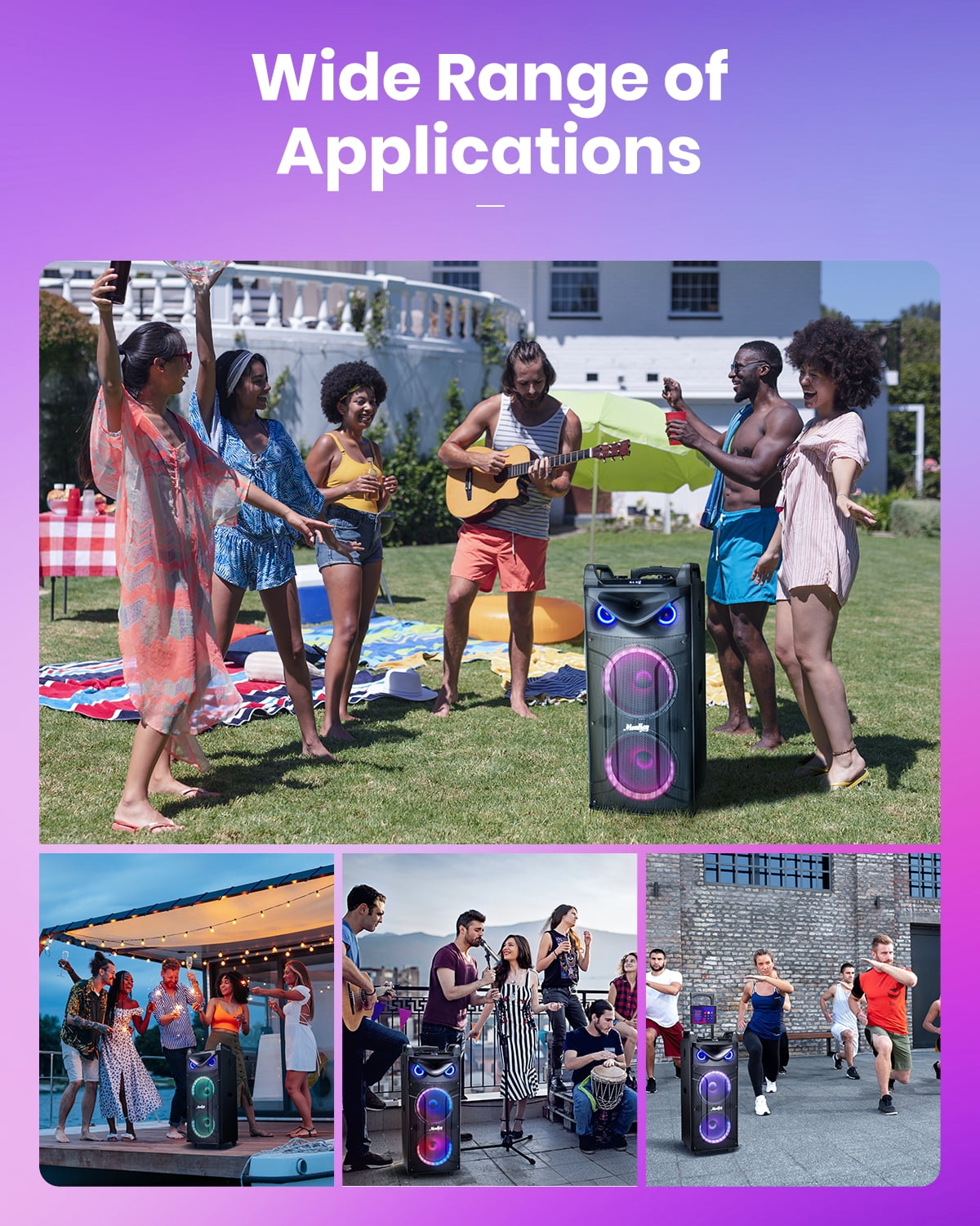 Moukey Karaoke Speaker with Dual 10" Woofers