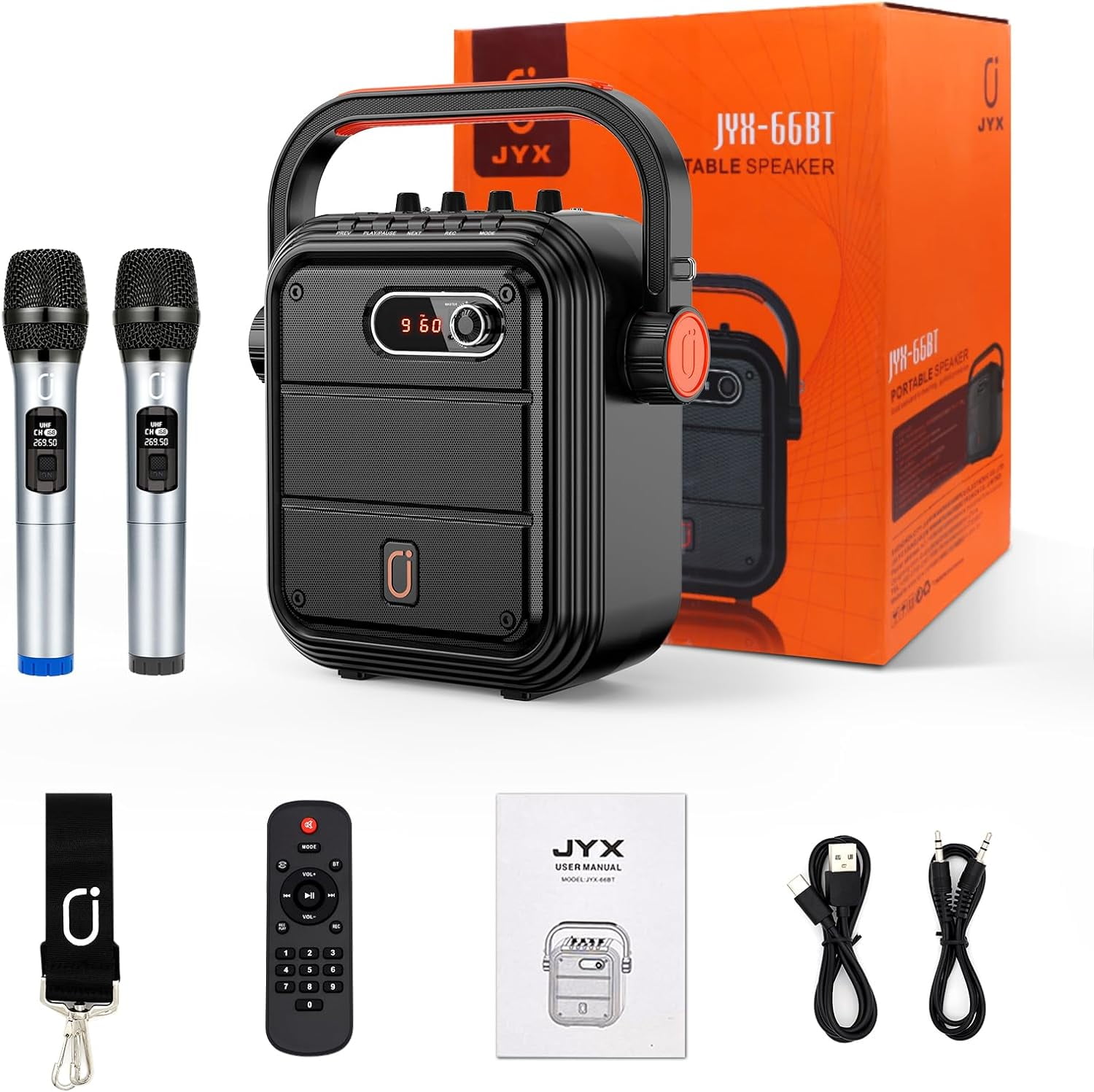 JYX Karaoke Machine with Dual Wireless Microphones