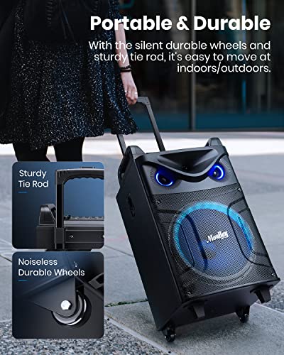 Moukey Portable Karaoke Machine with Bluetooth and Lights